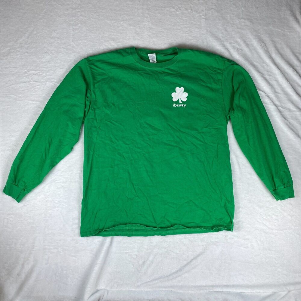 iDewey Shirt Men's XL Green Solid Stretch Ragan Sleeve Crew Neck‎ Pullover Tee